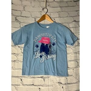 Bass Pro Shops Kids 4T‎ Blue Pawsitively Love Fishing T-Shirt